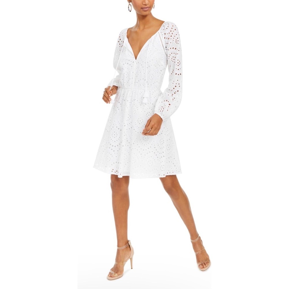 I.N.C White Cotton Eyelet Dress 4